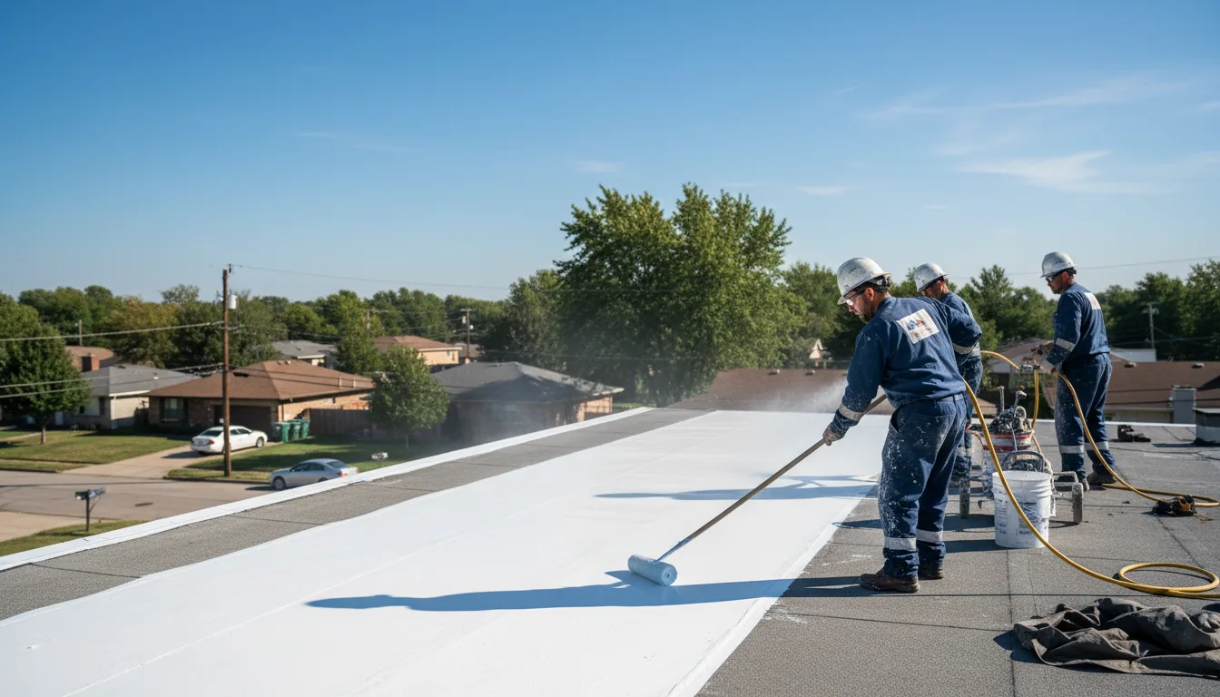 Commercial roof coating in Pella, IA near me